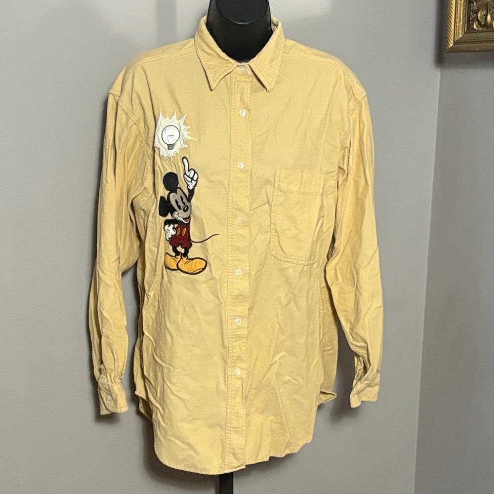 LAST CHANCE The Disney Store VINTAGE Large Mickey Mouse Corduroy Shirt